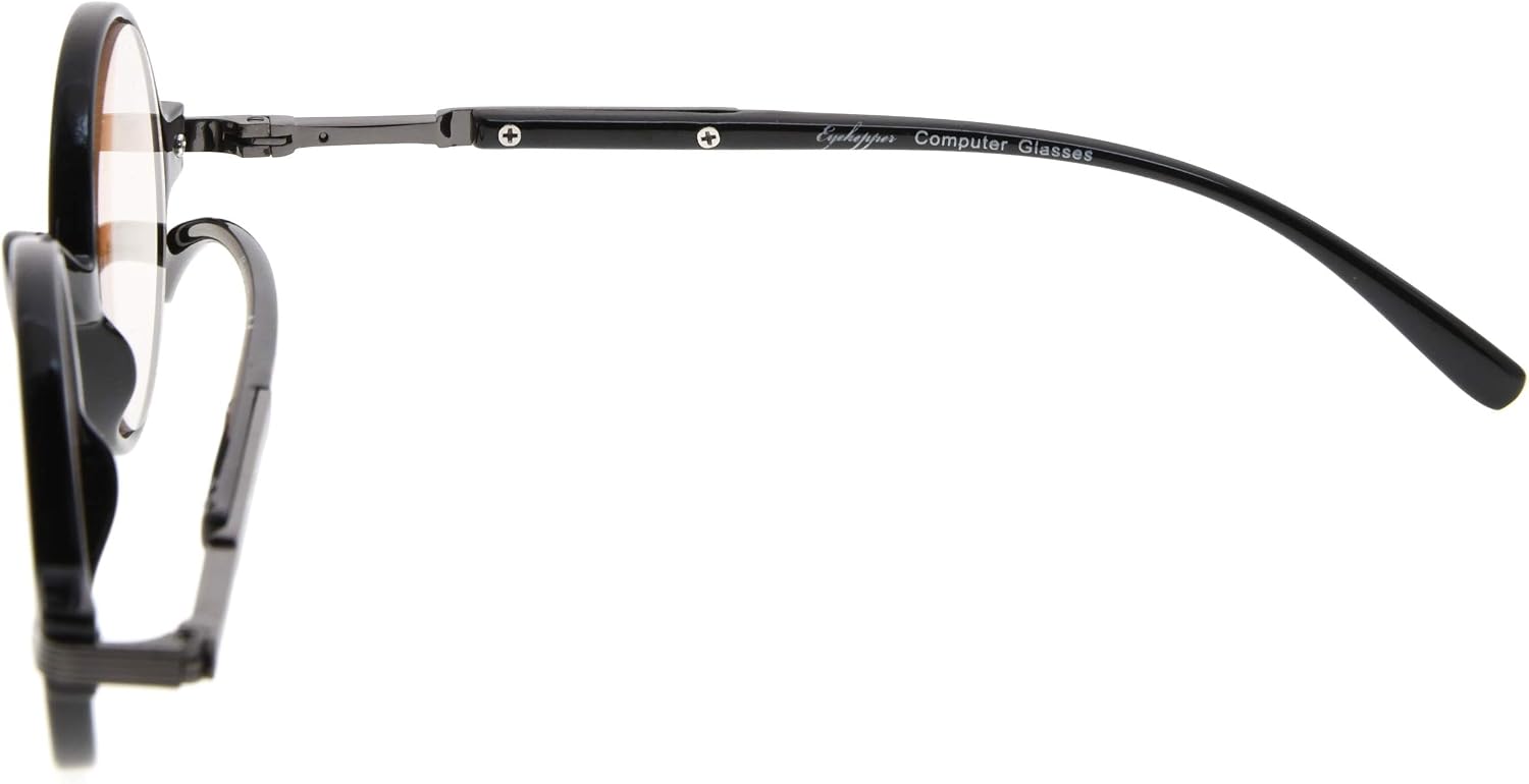 Eyekepper Anti UV Round Reading Glasses Vintage Professor Oval Readers (Black,+2.25) - Image 4