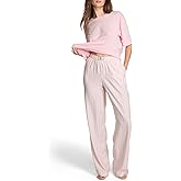 Victoria's Secret Tee Pajama Set, Short Sleeve Cotton T Shirt and Flannel Pants, Sleepwear for Women (XS-XXL)