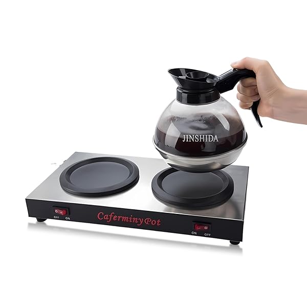 COMMERCIAL COFFEE WARMER DUAL DECANTER WARMER PLATE, STAINLESS...