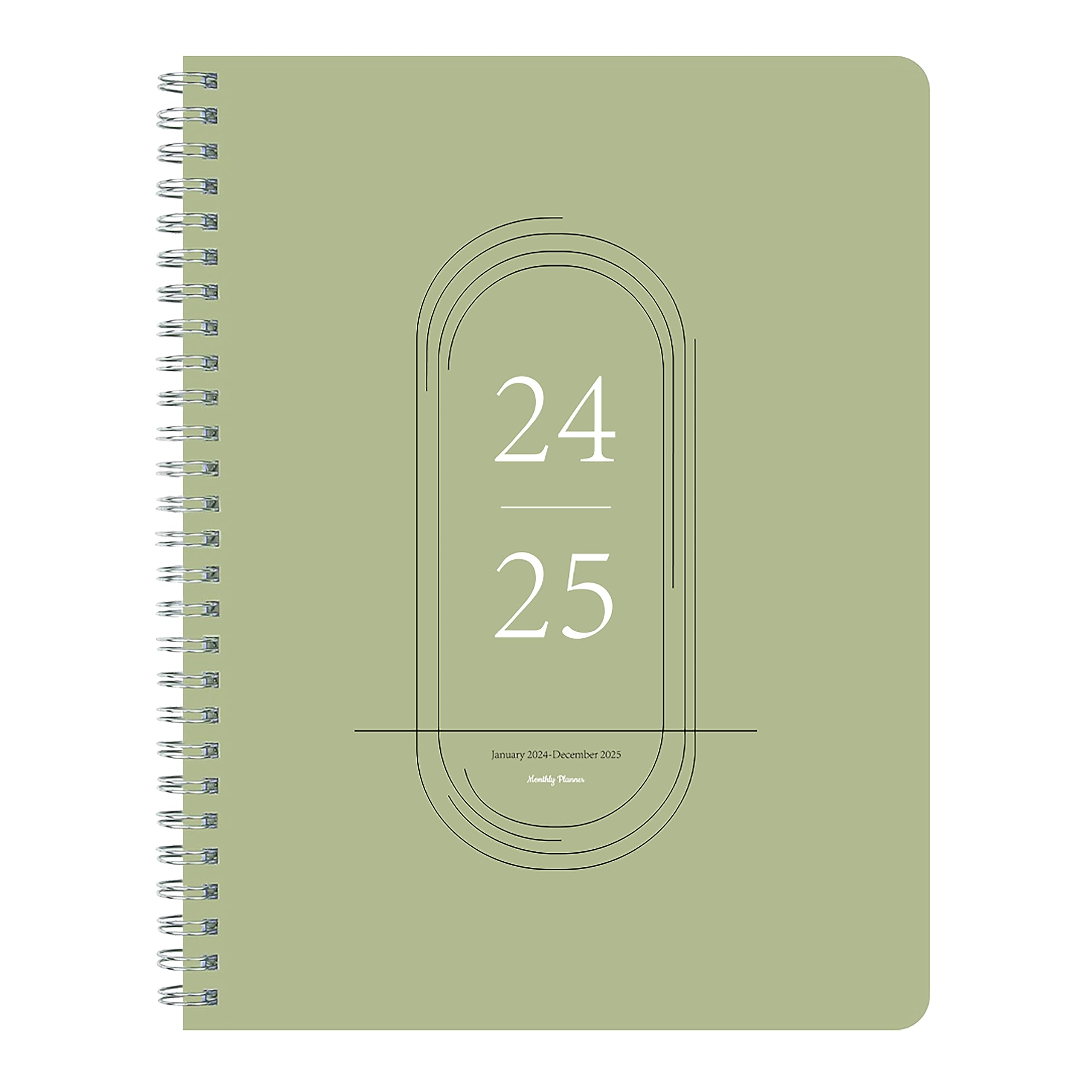 Photo 1 of Monthly Planner Jan 2024 - Dec 2025,Simple Calendar Planner Notebook 7" x 9" Soft PVC Cover Spiral Binding With Goals To Do List, Easy Organize Your Schedules