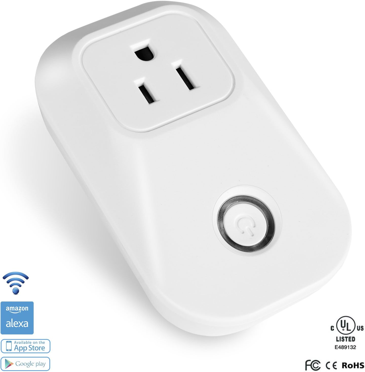 Wifi Smart Plug,Compatible with Alexa, iHoan Smart Socket Control From Anywhere Via Free APP for iOS/android with Timing Function, No Hub Required
