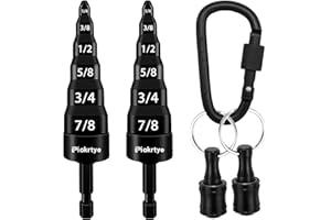 PIOKRTYE 2Pcs 6 in 1 HVAC Copper Expander Swaging Tool with Bit Holder, Swage Tube Expander Boring Drill Bits, Air Conditioner Copper Pipe Flaring Tool 1/4'', 3/8'', 1/2'', 5/8'', 3/4'' and 7/8'' Bits