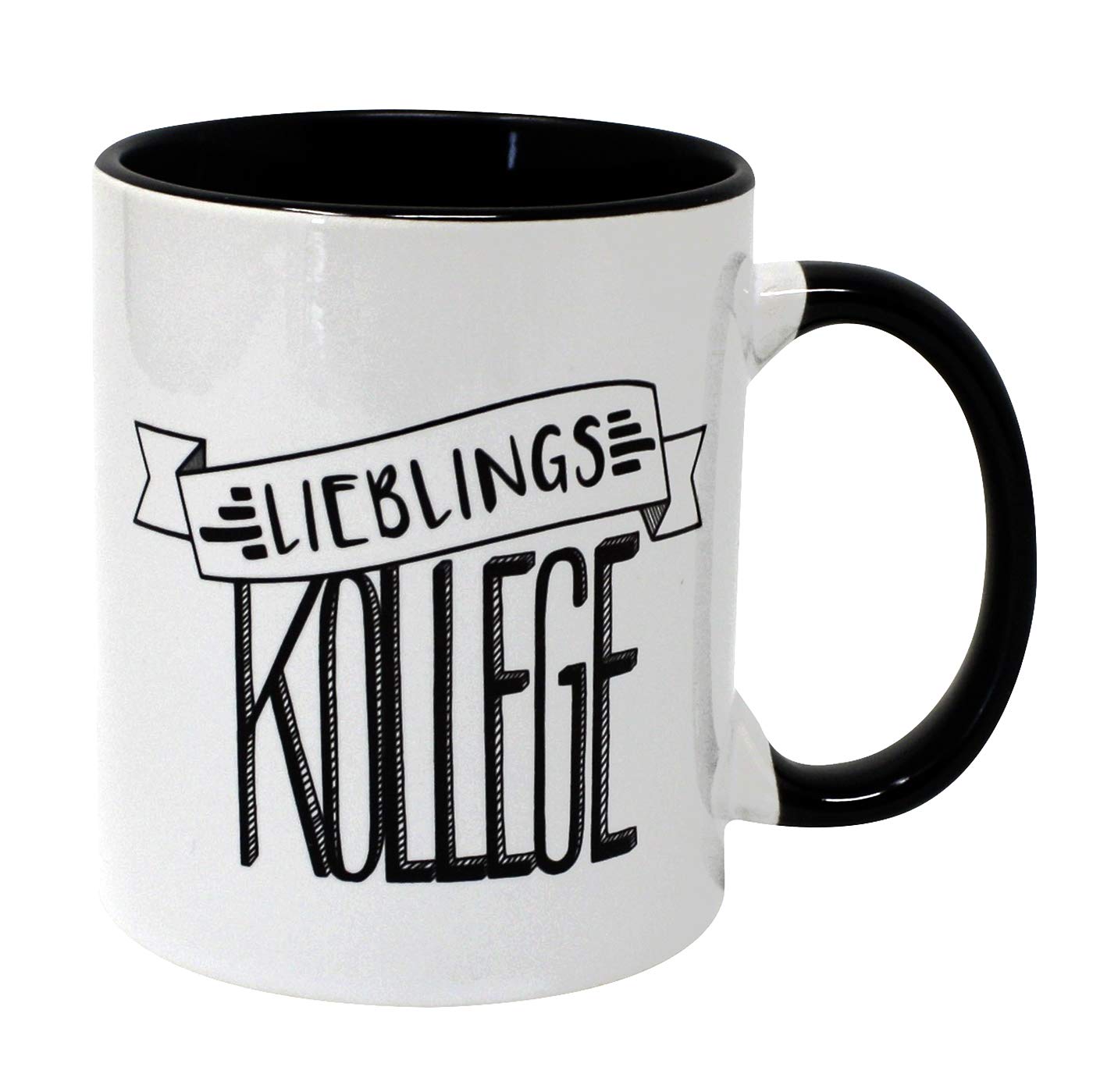 Close Up Lieblingskollege Mug - White Ceramic Coffee Mug with Handle and Black Inside - Gift for Colleagues and Employees | Premium Mug