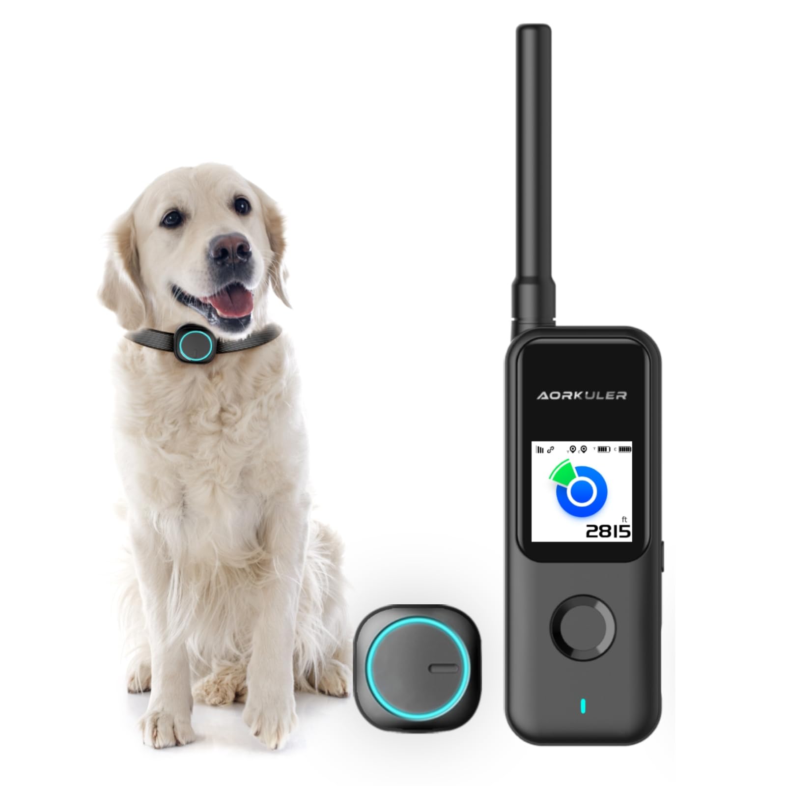 Aorkuler Outdoor GPS Dog Tracker – Ideal for Remote & Rural Areas, No Phone or Signal Needed, Real-Time Tracking for Daily Walks, Hiking, Farms, and Large Open Spaces – No Monthly Fees (Tracker 2)