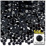 The Crafts Outlet 144-Piece Flat Back Acrylic Round Rhinestones, 5mm, Jet Black