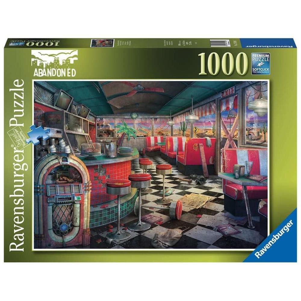 Ravensburger Abandoned Places: Decaying Diner 1000 Piece Jigsaw Puzzle for Adults - 17509 - Every Piece Unique, Softclick Technology for Perfect Fit