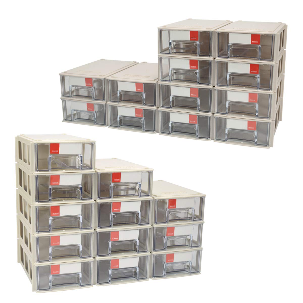 Ziiyan Set Of 12 Plastic Desktop Stackable Modular Craft Small