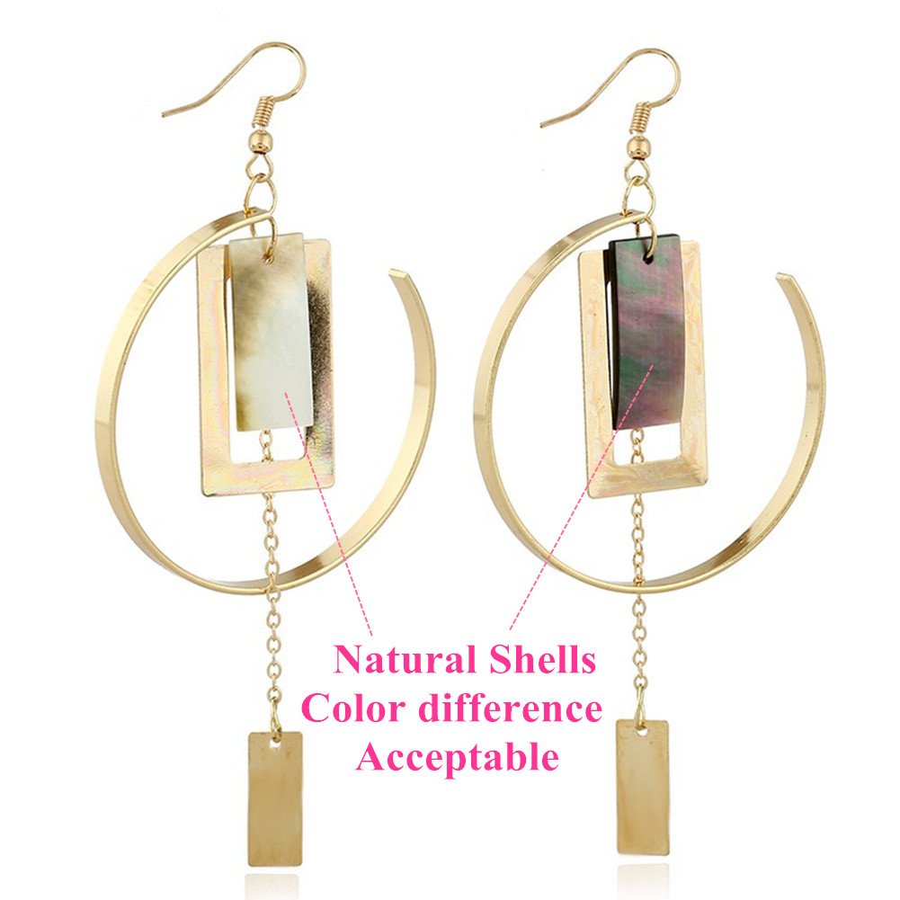 Alloy Big Large Dangle Hanging Stud Ear Clip No Piercing Hook Hoop Earrings Mother\'s Day Jewelry Gift Birthday (Hook Earrings)