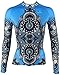 QinYing Cycling Jersey, Women Patterns Stylish Breathable Bicycle Jersey Long Sleeve Blue S