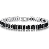 IVY TAILI Tennis Bracelets for Women Trendy 14K White Gold Plated Birthstone Tennis Bracelet Sparkly Cubic Zirconia Bracelet Diamond Bracelet Mothers Day Gifts Birthstone Jewelry for Women