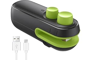 GENERIC Mini Bag Sealer, Rechargeable 2-in-1 Handheld Heat Vacuum Sealer and Cutter for Plastic Bags Food Storage Snacks