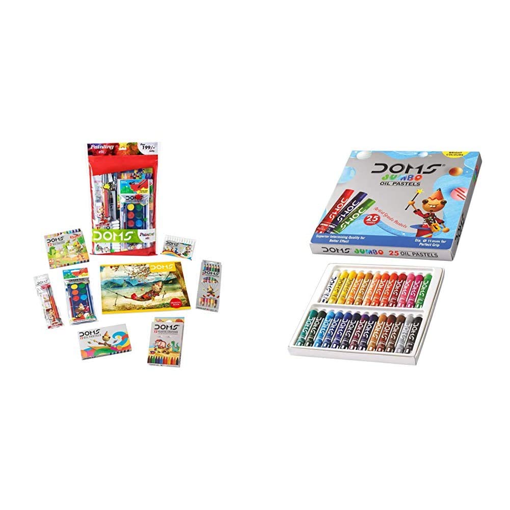 Doms Painting Kit & Doms Oil Pastel Jumbo 25 Shades Amazon.in Office