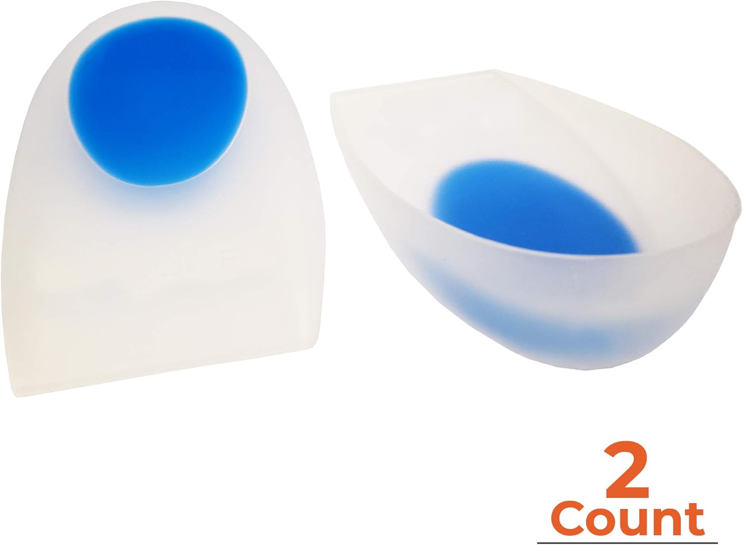 NatraCure Silicone Gel Heel Cup Cushions Size: S/M (1 Pair) - Shoe Insert Pad for Shock Absorption, Heel Spurs & Pain Relief: Health & Personal Care