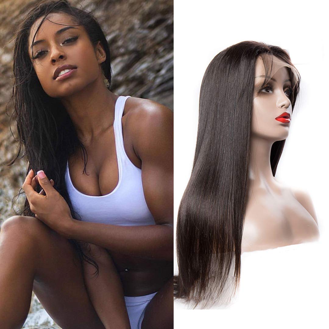 360 Lace Front Human Hair Wig For Women 150% Density Bone Straight Wigs Brazilian Hair Wigs 26 inch