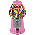 11-Inch Mini Gumball Machine - Vintage Candy Dispenser with Glass Globe, Metal Base, and Free Spin Coin Mechanism by Great Northern Popcorn (Pink)