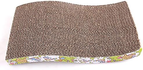 lododo Curve Scratching Pad,Pet Cat Scratch And Slide Wave Scratcher with Catnip For Cats/Kittens