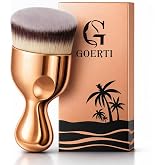 GOERTI Angled Kabuki Foundation Brush &ndash; High-Density Face &amp; Body Blending Makeup Brush for Liquid Foundation, Bronzing Lotion, Concealer, Powder, Cream, Contouring, Streak-Free Self Tanner Applicator