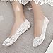 Low Cut Socks Women lace liner socks Cotton silicone non-slip girls Invisible No Show Socks, Black/White/Pink One Size Fits most