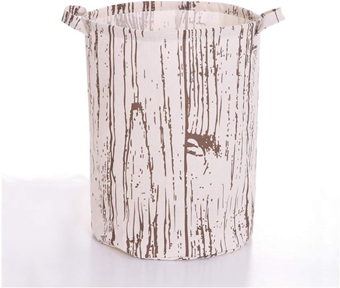 brown78 Wateroof Canvas Laundry Hamper Bag Tree Pattern Clothes Storage Baskets Home Clothes Barrel Kids Toy Storage Laundry Basket SN0283 28x38cm no Cover