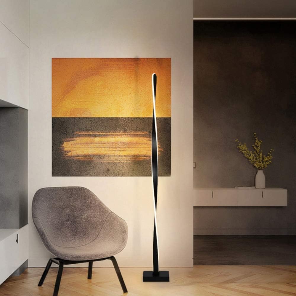 Black Tall Floor Lamp,uplighter Floor Lamp，Modern Dimmable Floor Light