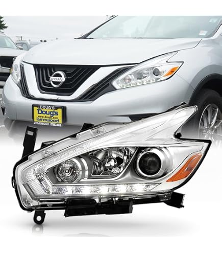 YLT AUTO Halogen Projector Headlight With LED DRL - Right Side For 2015-2018 Nissan Murano