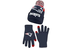 Ultra Game Adults NFL Official Super Soft Winter Beanie Knit Hat With Warm Touch Screen Gloves