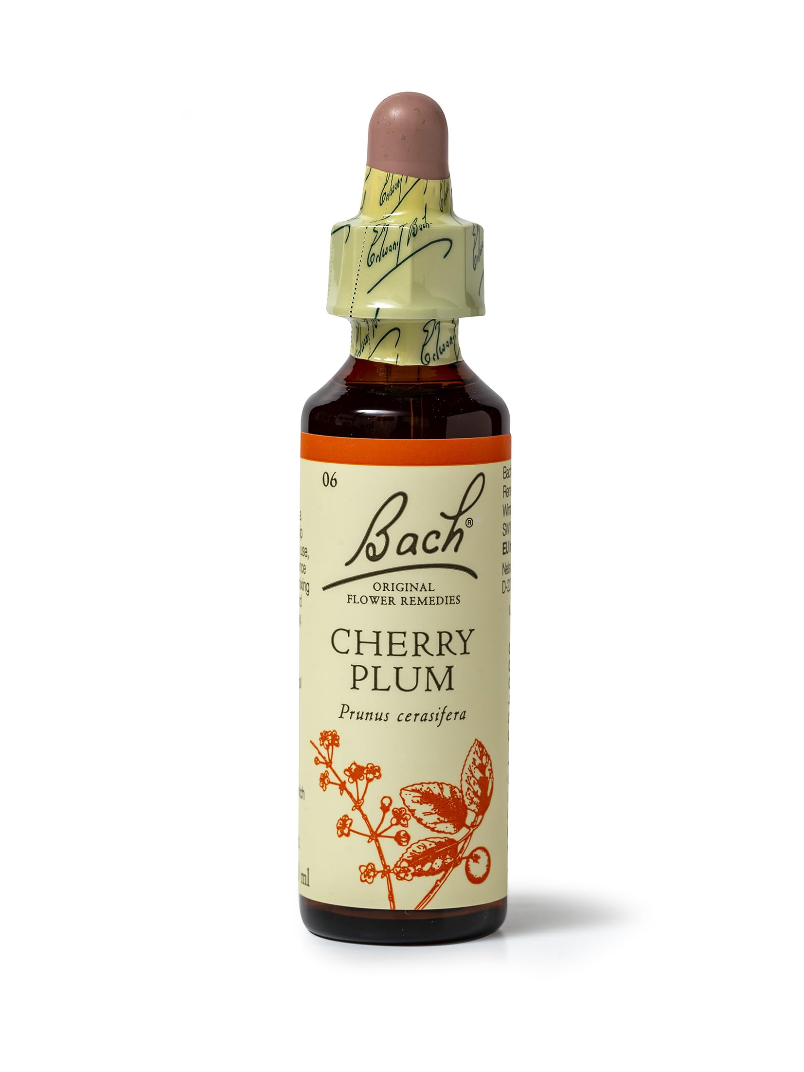 Bach Original Flower Remedies Cherry Plum, Face Your Fears, Be In Control, Emotional Wellness, Natural Flower Essence, 20ml