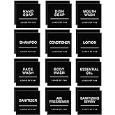 HVSWLY Bathroom Label Stickers for Organizing, Waterproof Label Stickers for Bottles and Jars Containers, Hand Soap and Lotio
