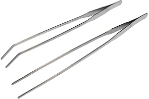LONGJET CRAFTING THE CORE LJ Longjet Feeding Tongs, 2 Pcs 10.6 Inch Stainless Steel Long Tweezers Forceps, for Reptile Lizards, Gecko, Bearded Dragon, Snake, Turtle Feeder and Aquarium Aquatic Plant Bonsai Starter Tools