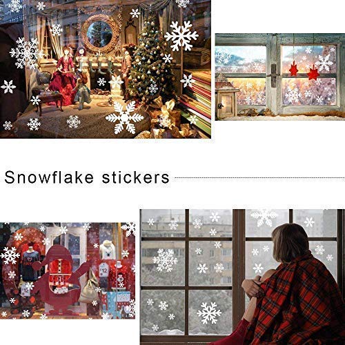 Begleri 139 Fensterbilder für Weihnachten,Schneeflocken mit Fensterdeko -Statisch Haftende PVC Aufklebe