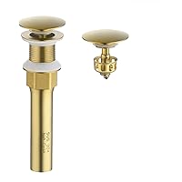 KES Sink Drain without Overflow Anti Clogging Pop Up Drain with Strainer Bathroom Sink Drain Assembly Brushed Brass…
