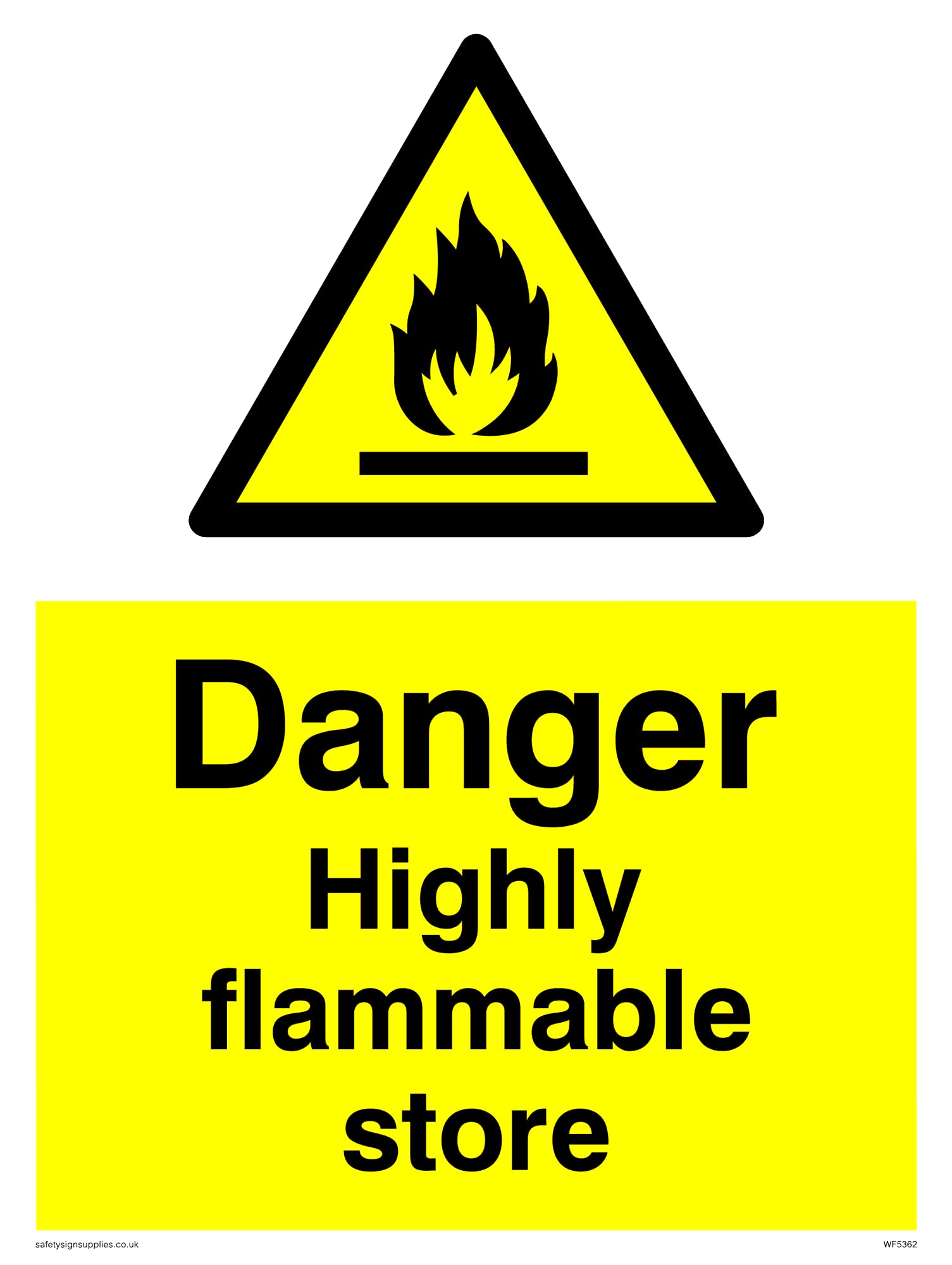 Pack of five - Danger Highly Flammable Store Sign - 150x200mm - A5P