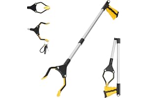 32" Foldable GrabRunner Reacher Grabber with Strong Magnetic Tip for Seniors, Disabled, After Surgery Recovery(Yellow)