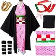 Anime Kids Women's Kamado Cosplay Costume Suit Full Set Kimono for Halloween Adult