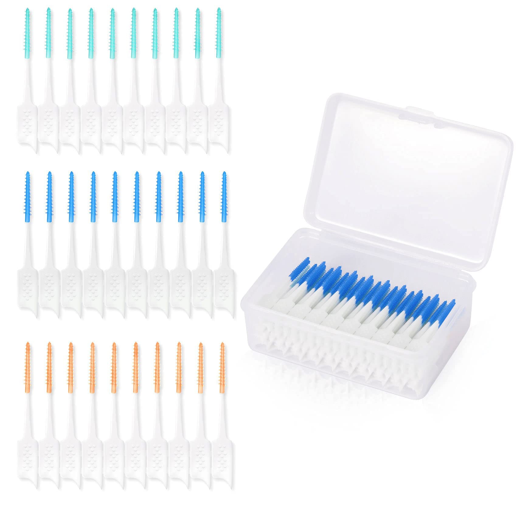 Interdental Brushes,150 Pcs Dual Use Silicone Dental Picks Orthodontic Interdental Toothpick Soft Dental Floss Brush for Braces Oral Cleaning