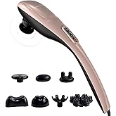 MEGAWISE Handheld Back Massager | Deep Tissue Percussion Massage for Back, Neck, Shoulders, Waist and Legs (Rose Gold)