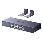 UGREEN 16 Port Gigabit Switch, Rackmount 4 Mode Plug &amp; Play Ethernet Switch | Unmanaged Network Splitter for Office &amp; Business, Metal Fanless Desktop &amp; Wall Mount Hub for NAS, PC, Printer, Router