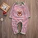 Baby Boys Girls Long Sleeve Christmas Striped Red Nose Reindeer Romper Jumpsuit (70(0-6M), B)