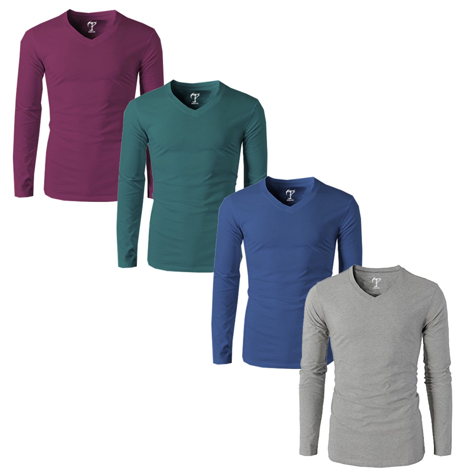 Buy Tripr Men's V-Neck Full Sleeves Tshirt Combo Maroon Green Grey Royalblue at Amazon.in
