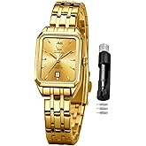 OLEVS Women Watches Business Dress Square Female Watches for Ladies Stainless Steel Waterproof Luminous Wrist Watch for Women