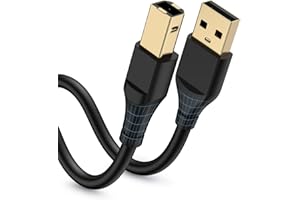 HP Printer Cable 3ft, Square USB A to USB B Cable for Printer/Scanner Epson, HP, Canon, Brother, Ethernet Print Smoothly Conn