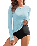 WOWENY Women Rash Guard Long Sleeve UPF 50 Swim