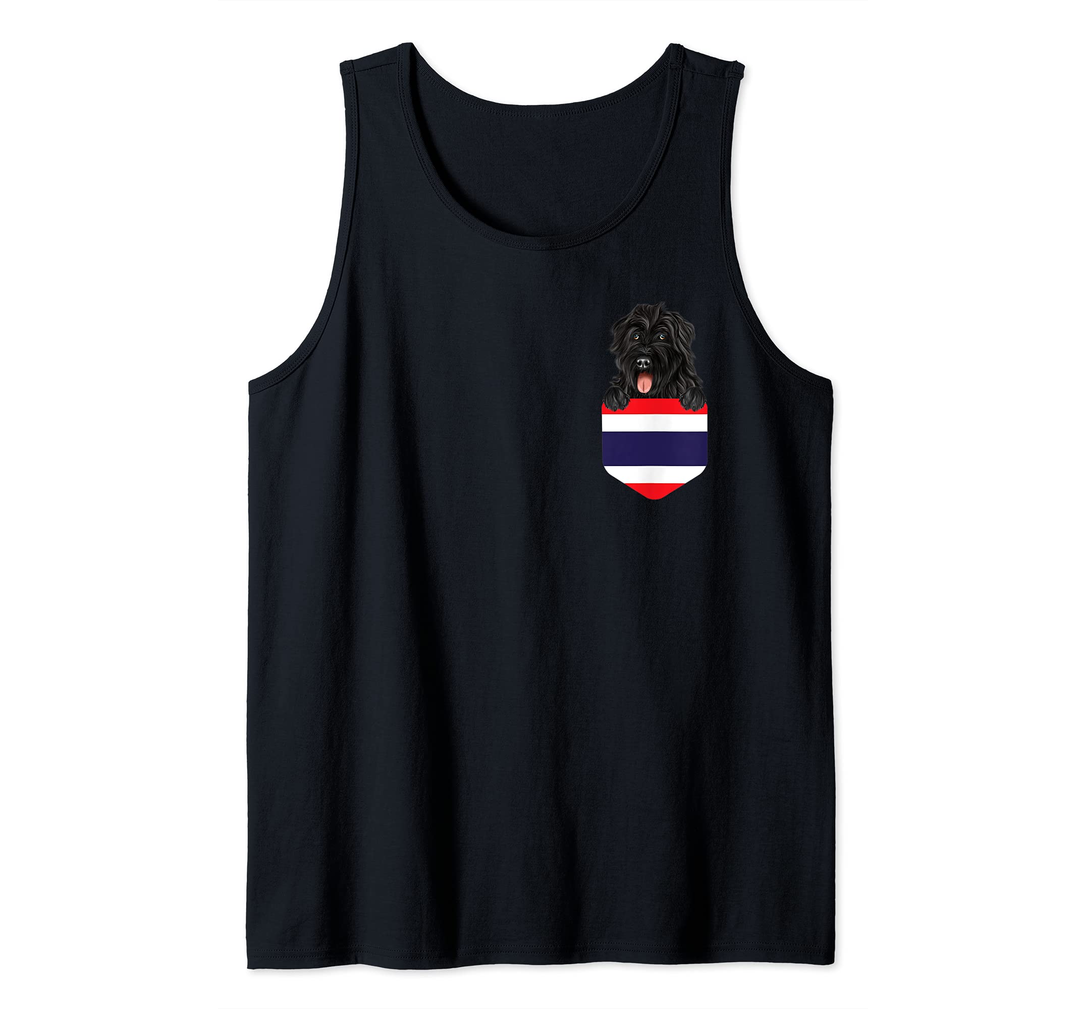 Thailand Flag Bouvier des Flandres Dog In Pocket Tank Top