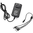 Tnuocke 12V 2A 100V-240V AC to DC Power Adapter 5.1x2.1mm 4-Way Power Splitter Cable for CCTV/Camer/DVR H-M-026