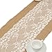 DegGod 1 Pack 12X108 Inches Natural Burlap Lace Hessian Table Runner Vintage Jute Rustic Tablecloth for Country Wedding Baby Shower Party Kitchen Dining Room Farmhouse Decoration (1, Burlap)