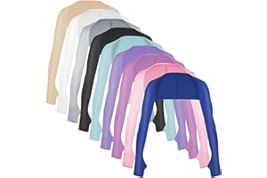9 Pieces Cooling Shawl Arm Sleeves for Women, Sun Protection Anti UV Arm Sleeves with Finger Hole for Outdoor Sports Riding G