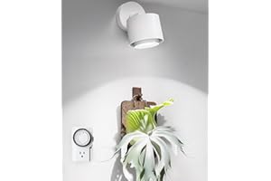 Barrina TR40a Track Grow Light for Indoor Plants, 40W Wall-Mounted Grow Bulbs with Adjustable Beam Angle (15°-60°), 5000K Full Spectrum Plant Spotlight with Timer & 16.4' Power Cord, 1-Pack