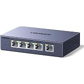 UGREEN 2.5Gb Switch, 5-Port Ethernet Switch, 5 x 2.5Gb Uplink, Metal Case | Plug &amp; Play Unmanaged Ethernet Splitter, Desktop/Wall Mount Network Hub, Fanless Quiet with LED, for NAS, PC, Game Console