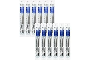 Pentel Refill Ink for EnerGel Liquid Gel Pen, (1.0mm), Bold Line, Metal Tip, Blue Ink, Box of 12 (LR10-C)