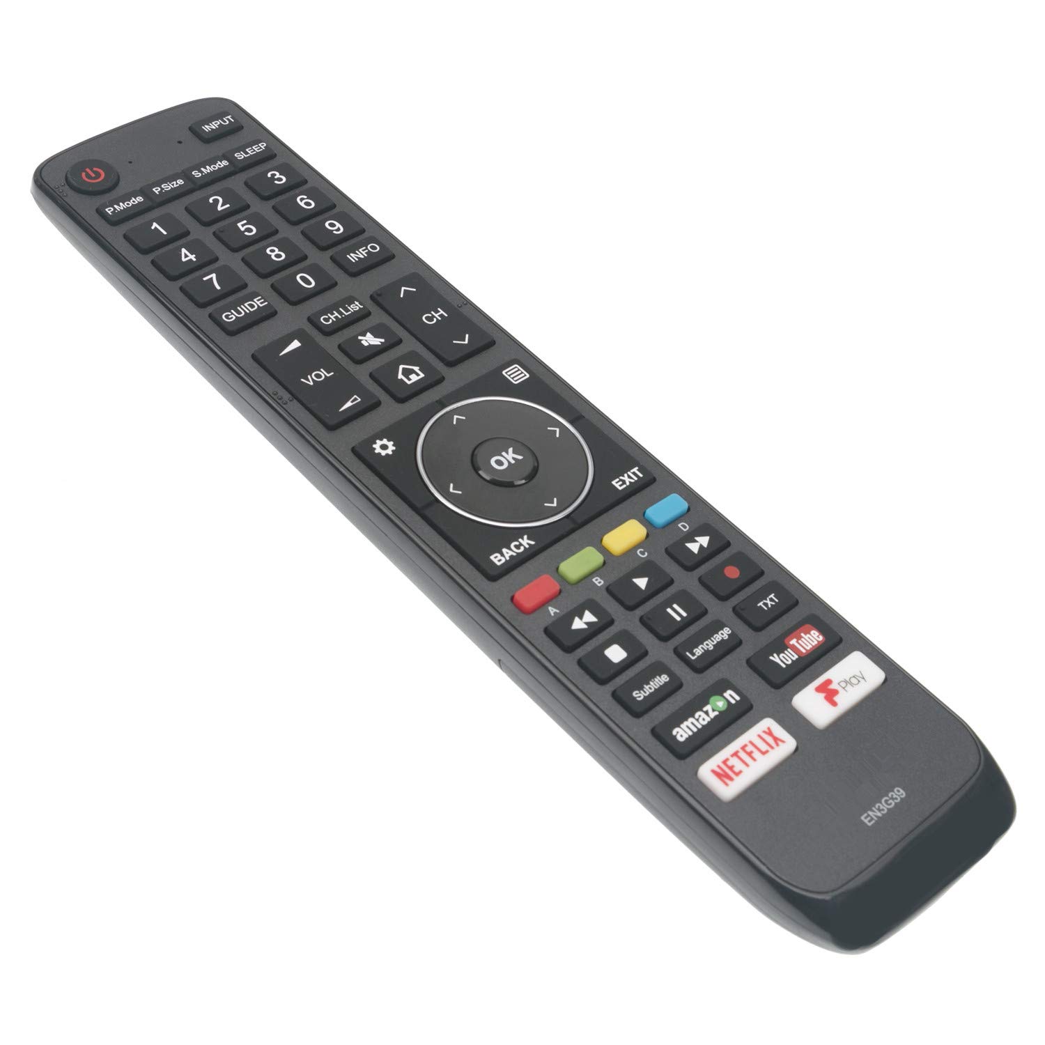 EN3G39 Remote Control Replace - VINABTY Remote Control for Hisense H43A6200 H43A6250 H50A6250 H55A6200 H55A6250 H65A6200 H65A6250 H49N5500 H50N5300 H50N5300UK H49N5700 H49N5700UK H50A6200 H50A6200UK